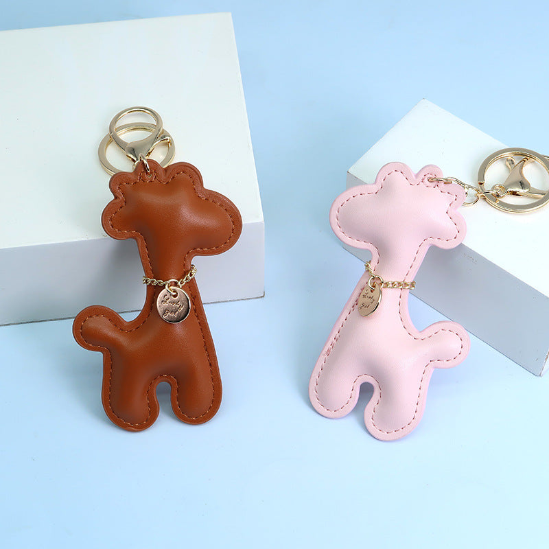 Wholesale Giraffe PU Cartoon Keychain